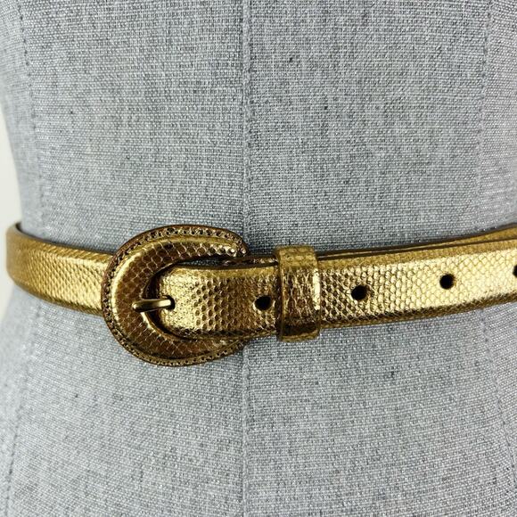 Ralph Lauren Belt Snakeskin Gold Waist Made in Italy Size Small main image 12